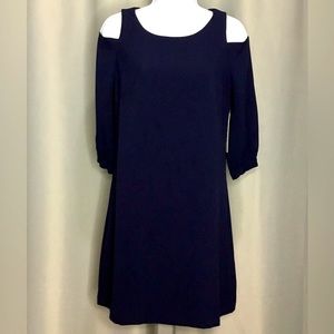 Eliza J Navy Blue Cold Shoulder Dress Size 10P